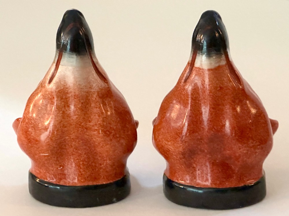 Pair of Staffordshire Fox Stirrup Cups. View VI