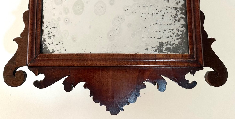 George II Red Walnut Fret Carved Mirror View IV
