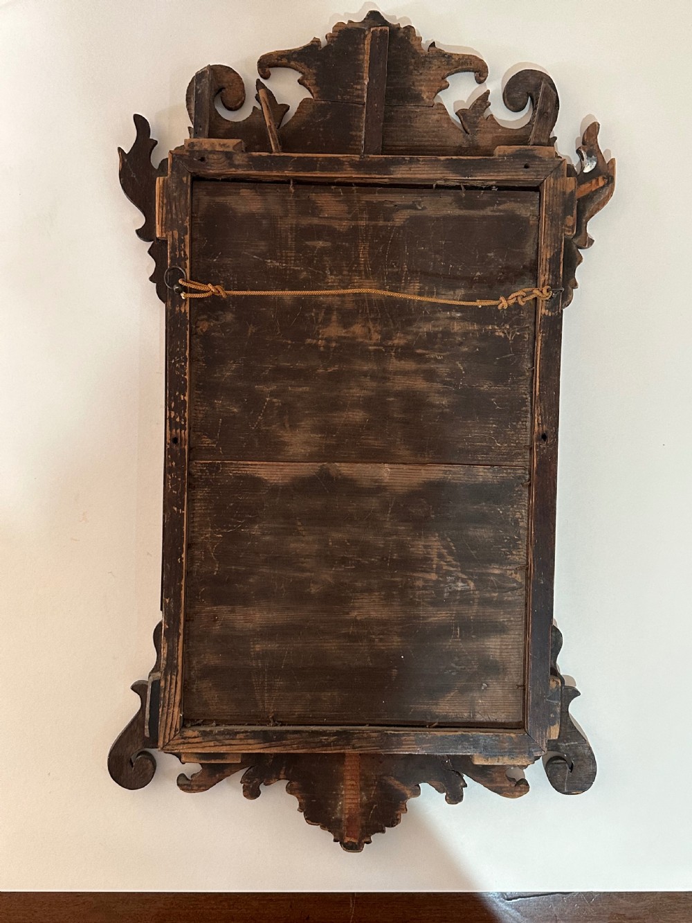 George II Red Walnut Fret Carved Mirror View V