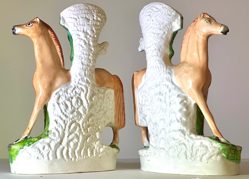 Pair of Staffordshire Spill Vases with Horses and Foals View IV