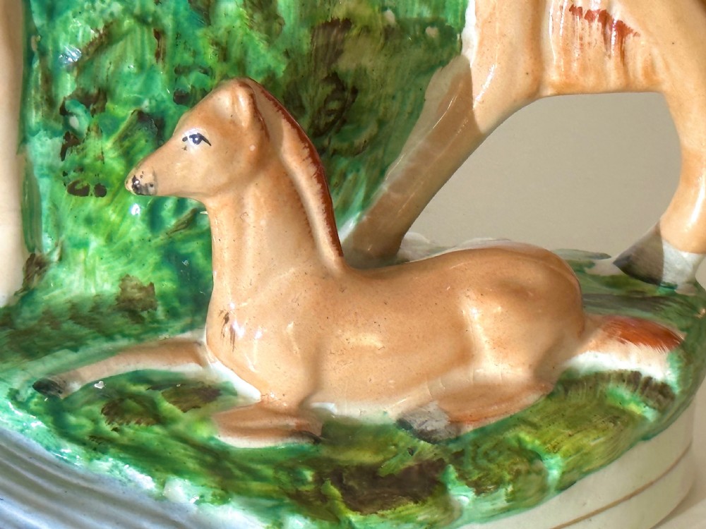 Pair of Staffordshire Spill Vases with Horses and Foals View VIII