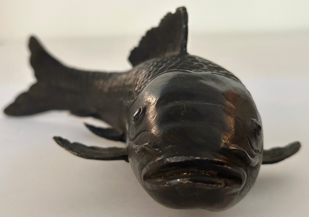 Pair of Bronze Japanese Carp. View IV