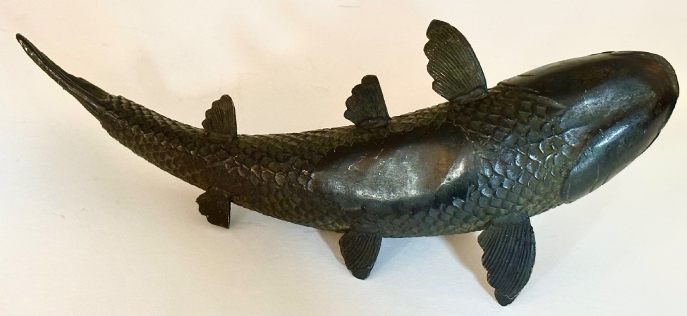 Pair of Bronze Japanese Carp. View VI
