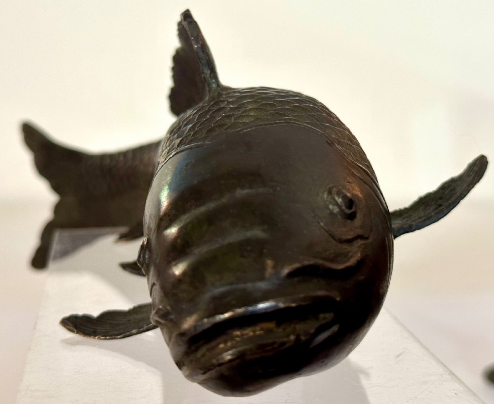 Pair of Bronze Japanese Carp. View VIII