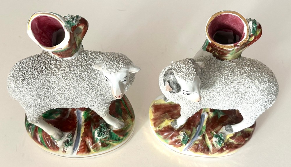 Pair of Staffordshire Ewe and Ram Spill Vases View VI
