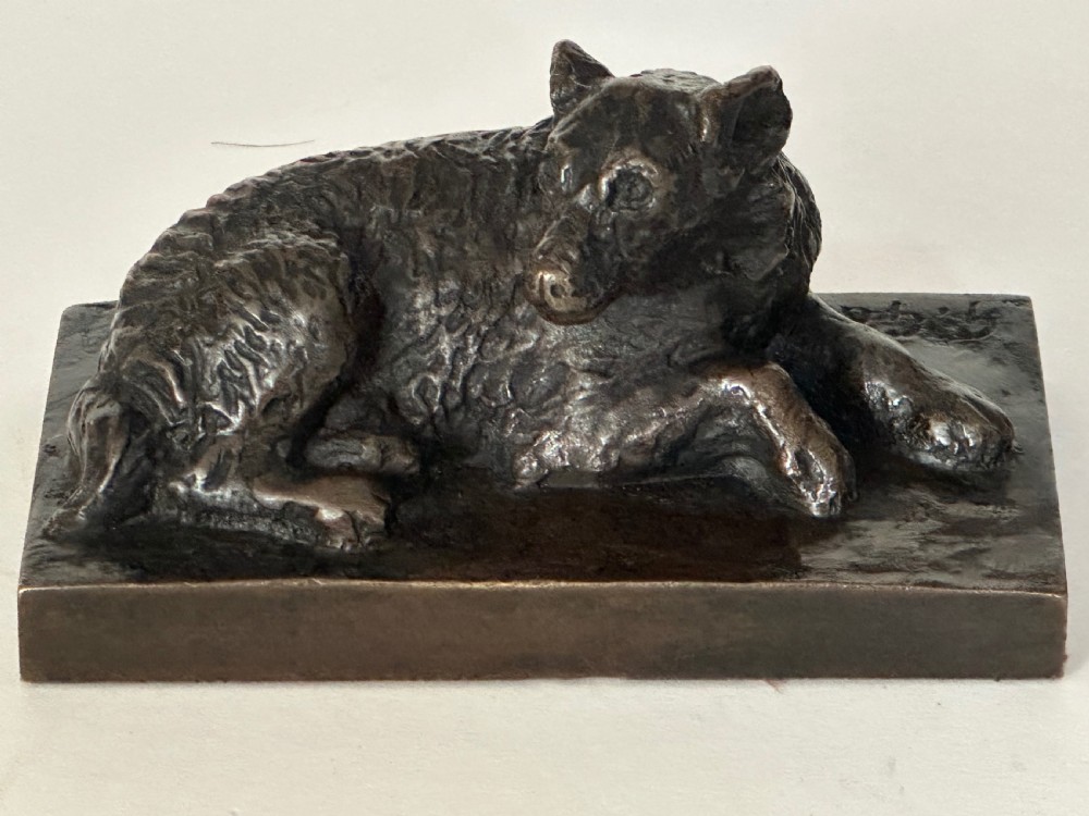 Bronze Dog Paperweight. View II