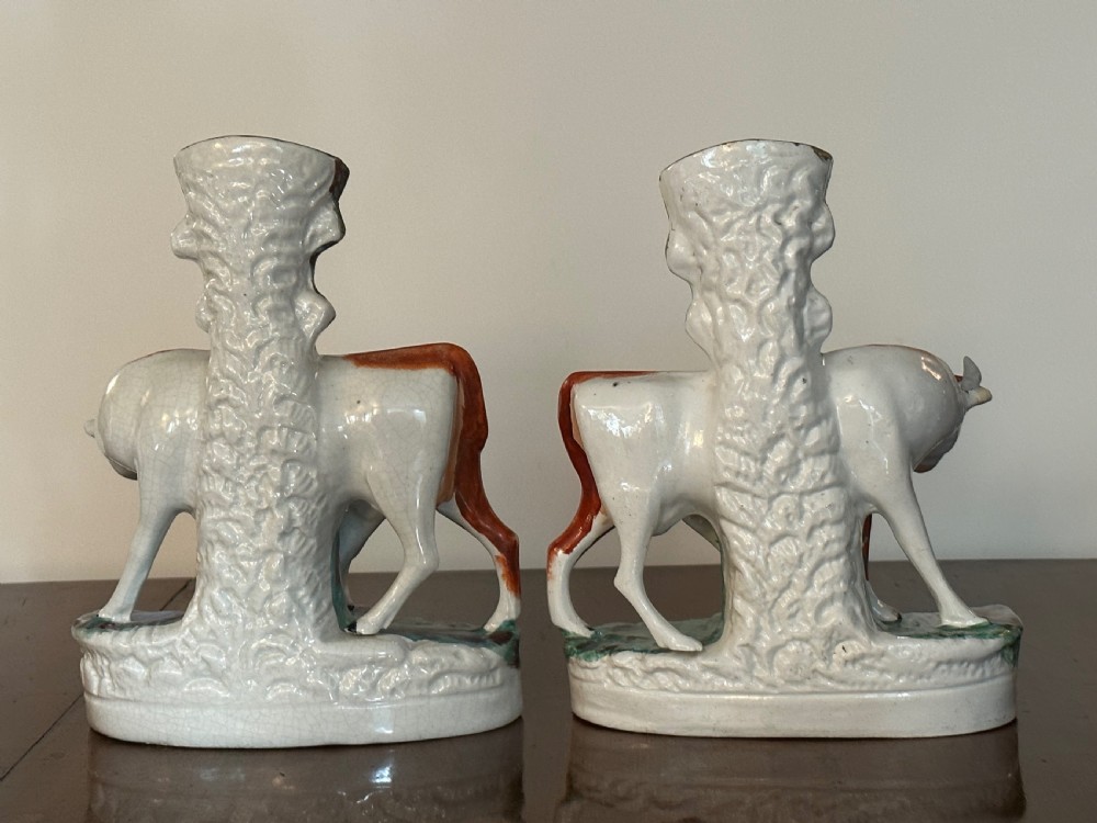 Pair of Staffordshire Spill Vases of Large Proportion View II