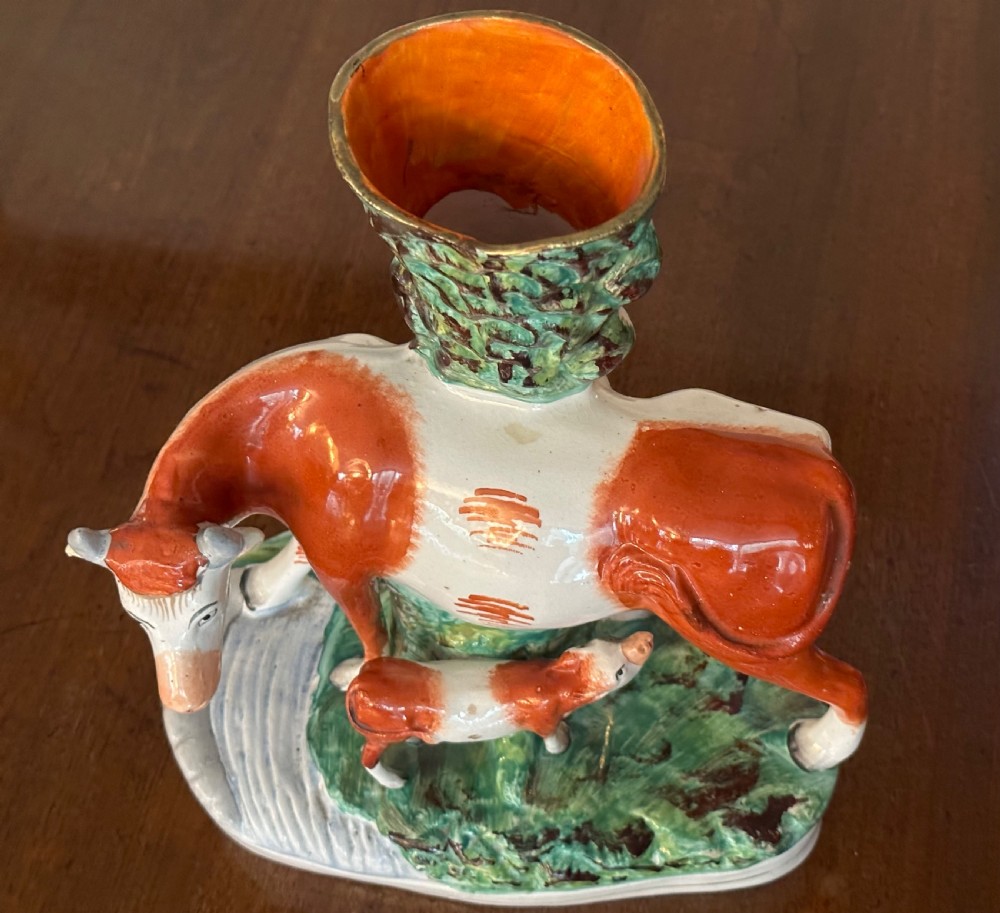 Pair of Staffordshire Spill Vases of Large Proportion View IV