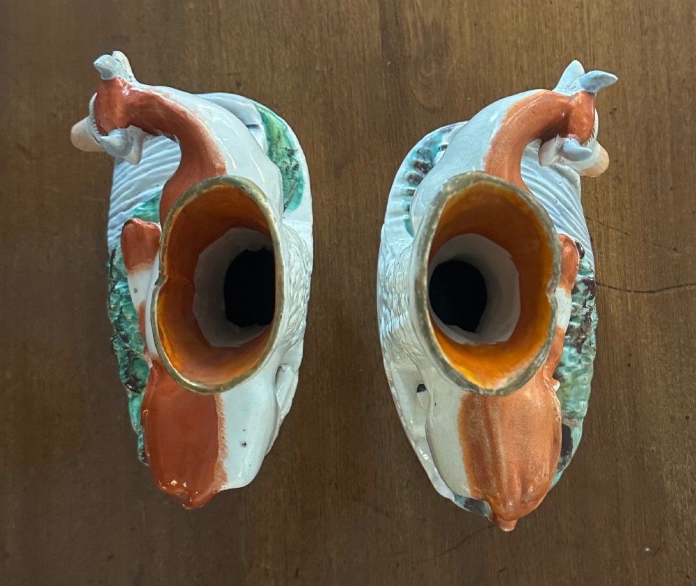 Pair of Staffordshire Spill Vases of Large Proportion View VII
