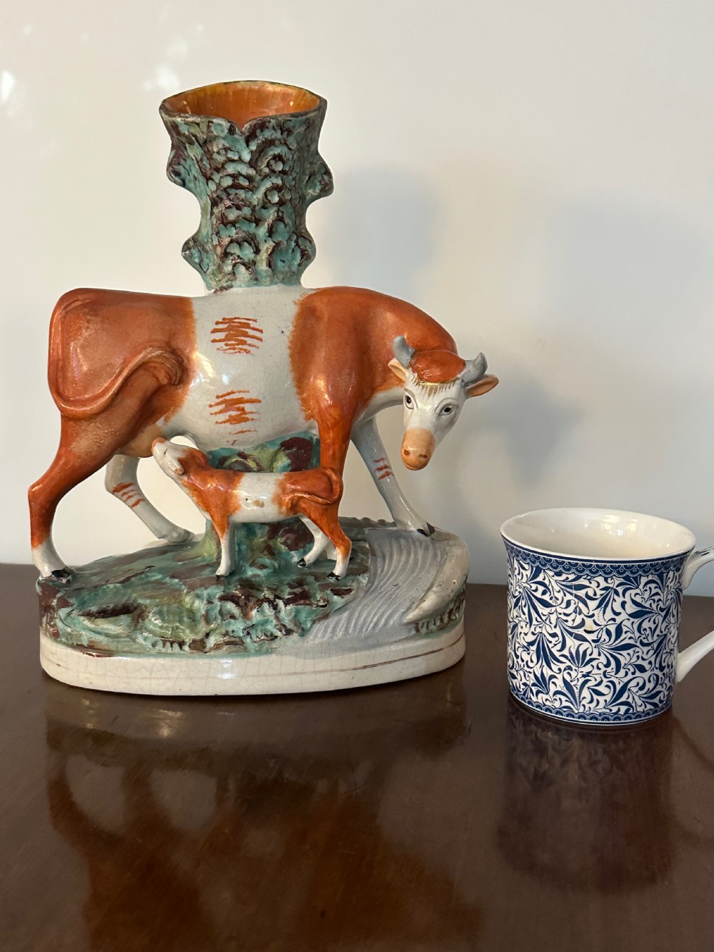 Pair of Staffordshire Spill Vases of Large Proportion View VIII