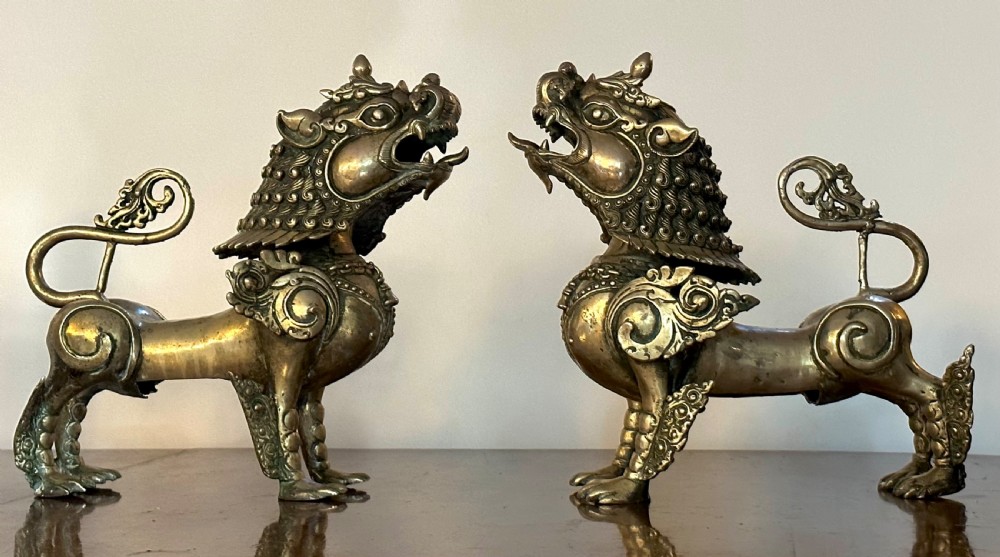 Pair of Chinese Foo Dog Censers  View II