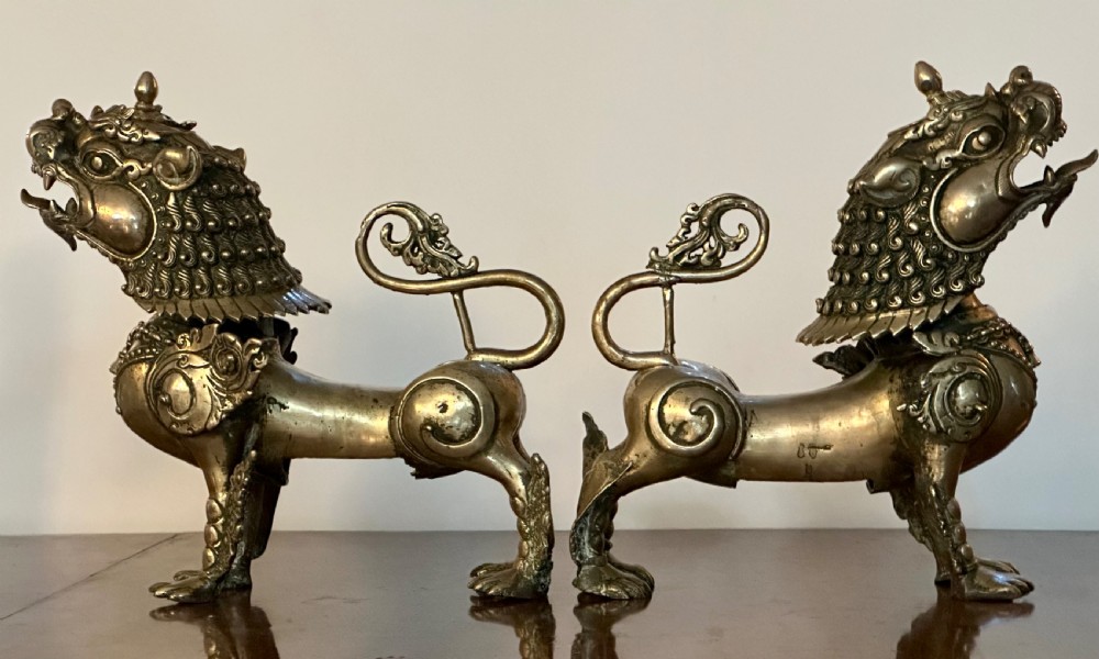 Pair of Chinese Foo Dog Censers  View III