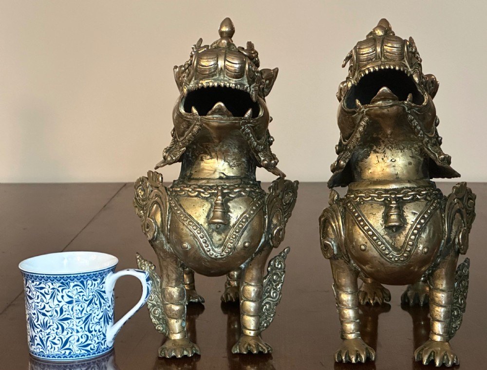 Pair of Chinese Foo Dog Censers  View X