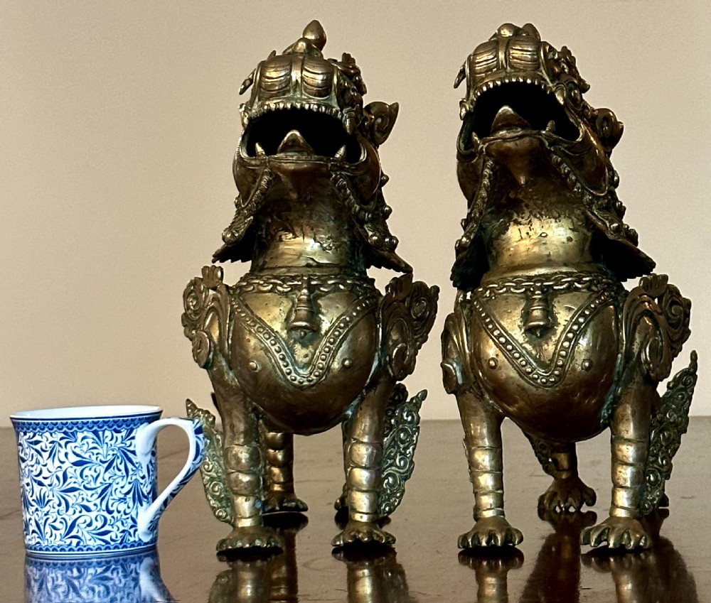 Pair of Chinese Foo Dog Censers  View XI