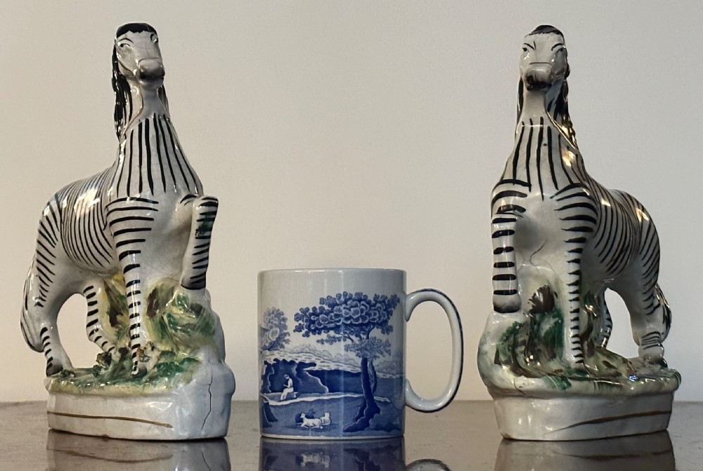 Pair of Staffordshire Zebra 19th Century View IV