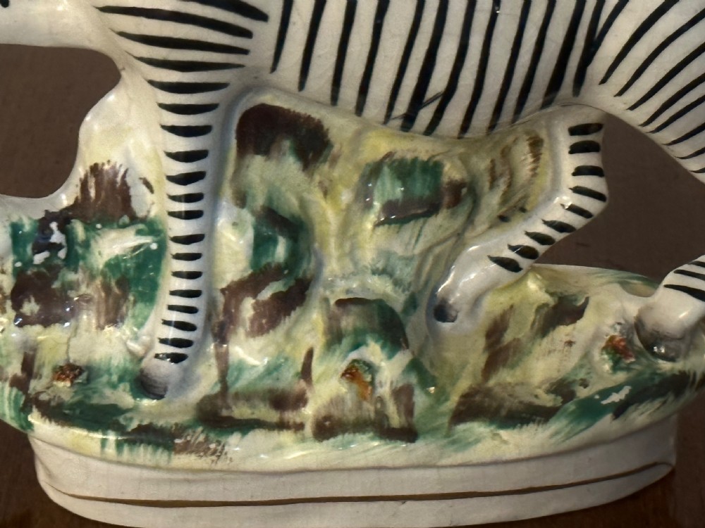Pair of Staffordshire Zebra 19th Century View V