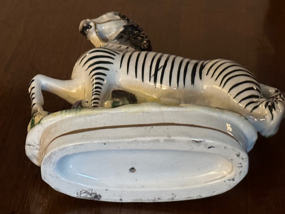 Pair of Staffordshire Zebra 19th Century View VI
