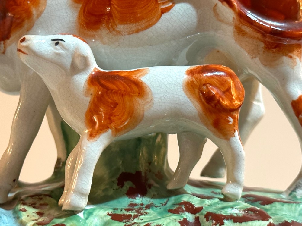 Pair of 19th Century Staffordshire Cows with their Calves View VIII