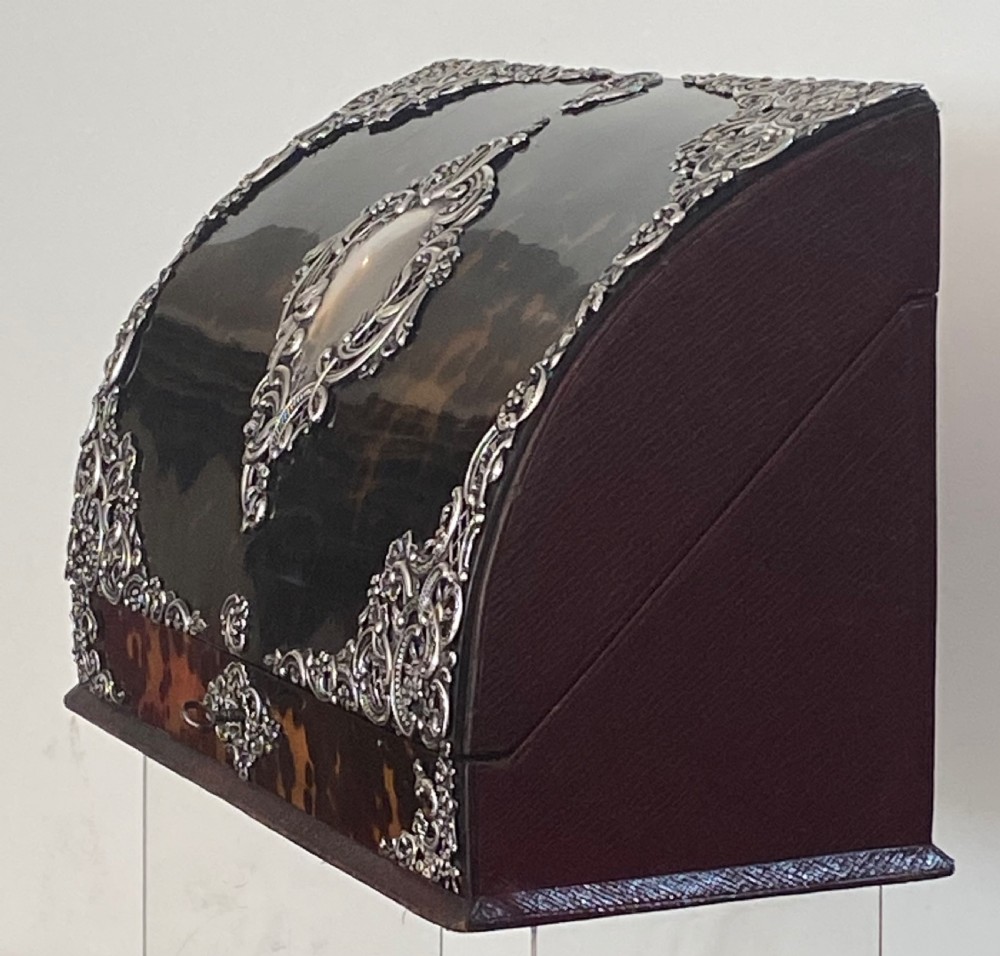 Stationery Box in Silver Mounted Tortoiseshell  View II