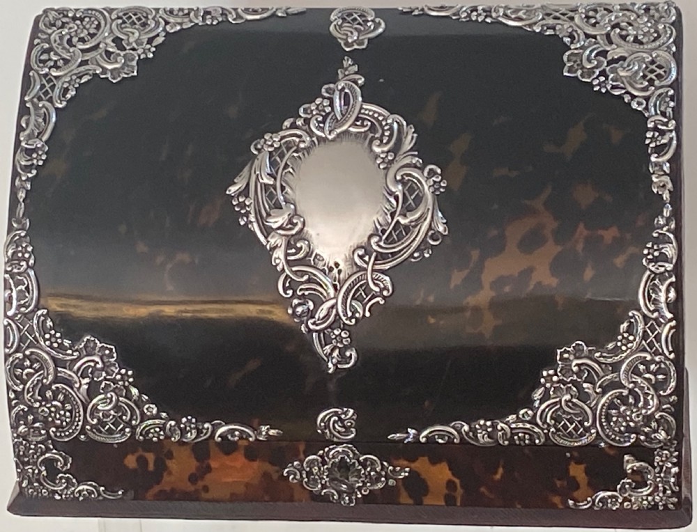 Stationery Box in Silver Mounted Tortoiseshell  View IX