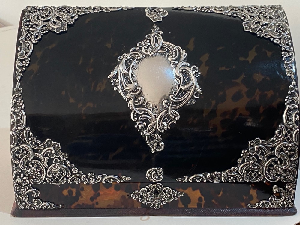 Stationery Box in Silver Mounted Tortoiseshell  View XVI