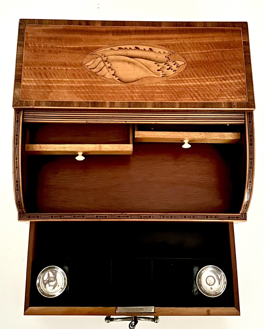 Georgian Satinwood Desk Top Tambour Writing Box View II