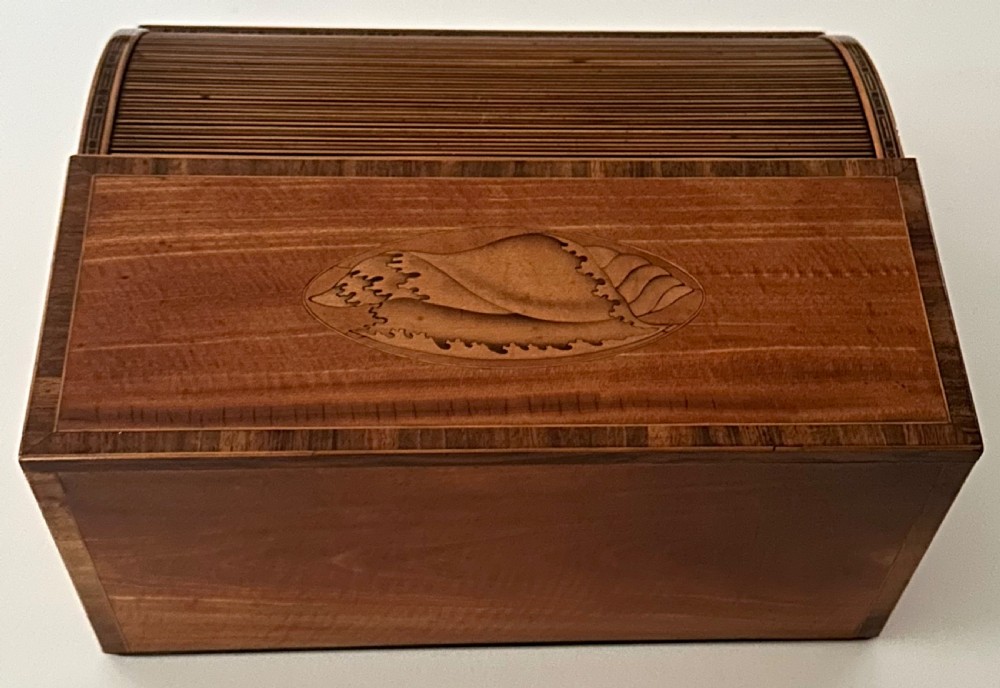 Georgian Satinwood Desk Top Tambour Writing Box View V