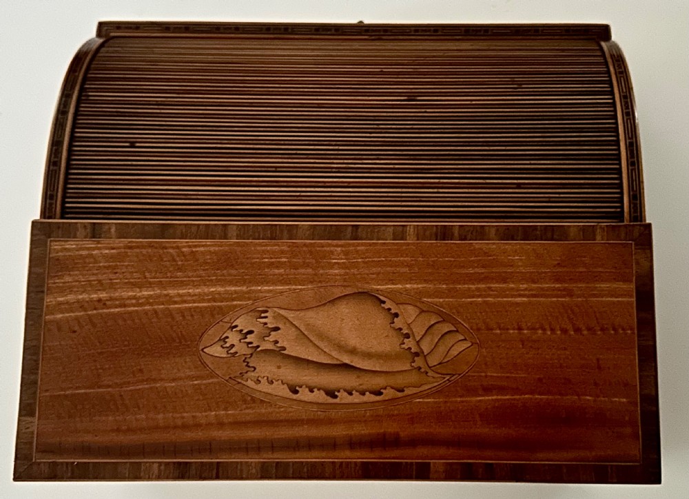 Georgian Satinwood Desk Top Tambour Writing Box View VI