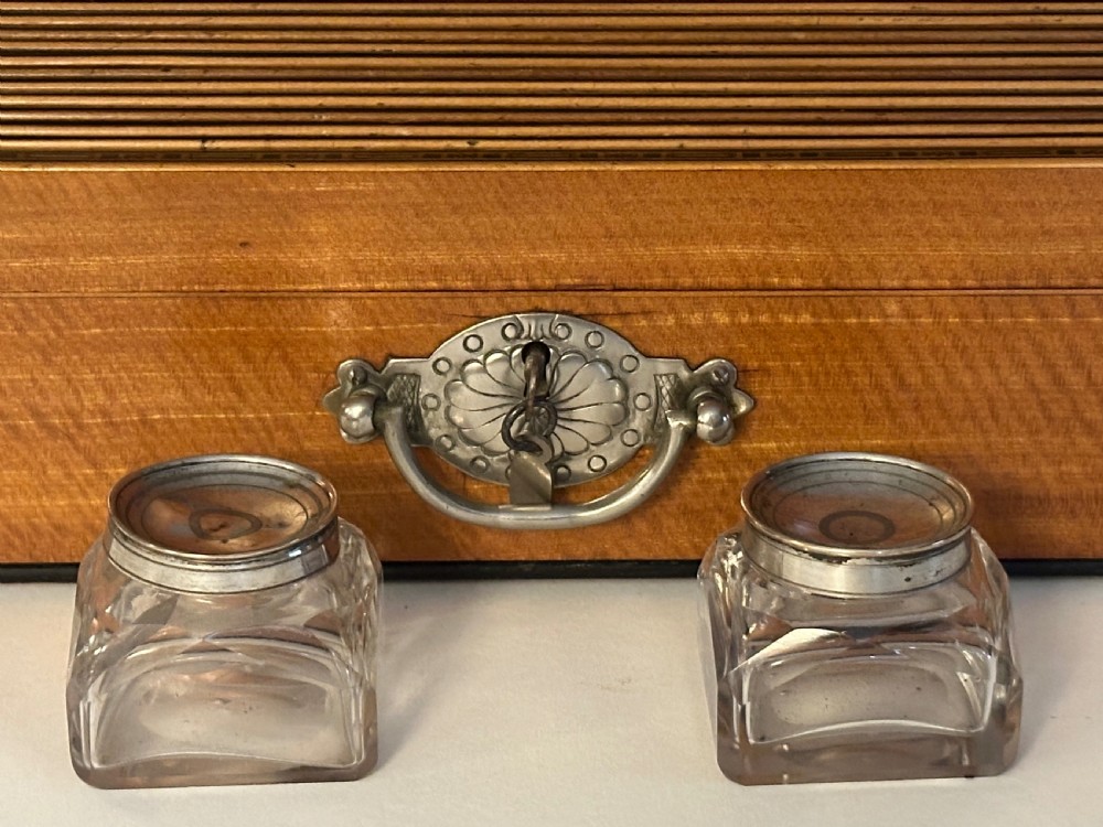 Georgian Satinwood Desk Top Tambour Writing Box View VIII