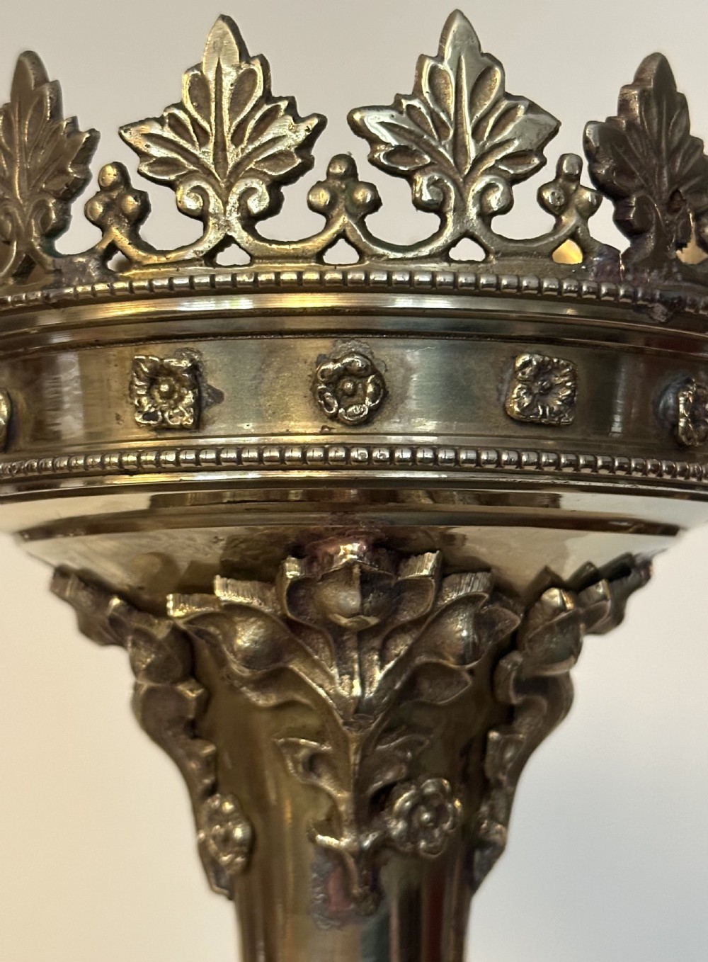 Set of Four Gothic Revival Candlesticks View VI