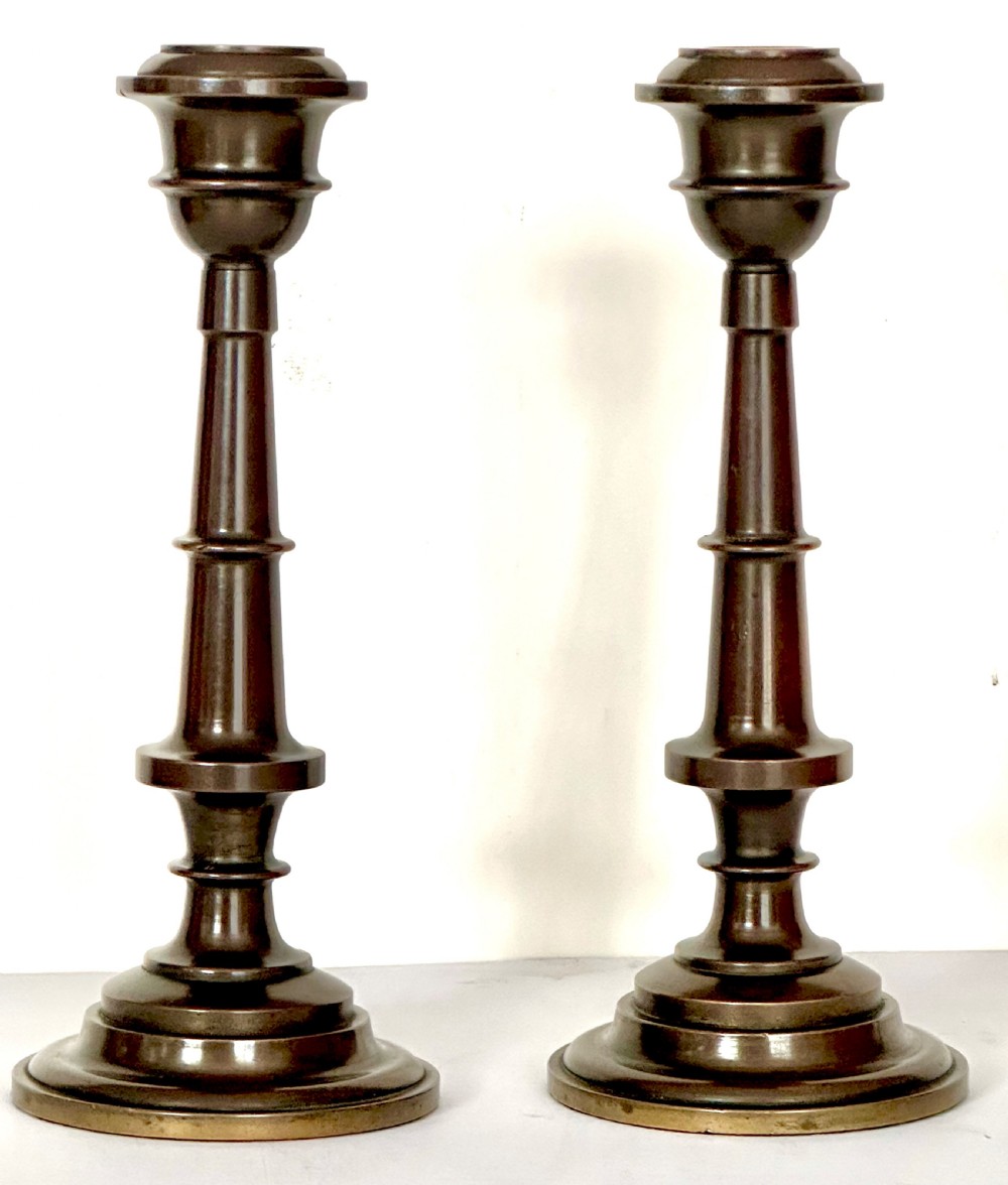 Pair of Bronze Candlesticks