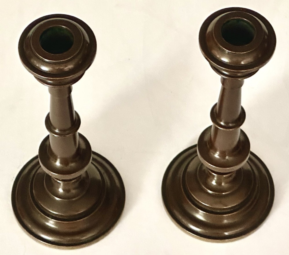 Pair of Bronze Candlesticks View II