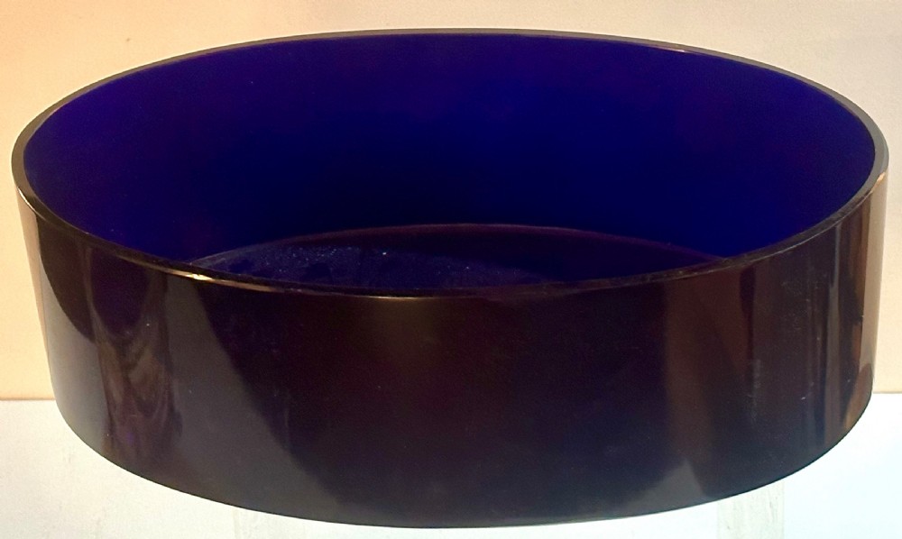 Solid Silver Jardiniere / Centre Piece with Original Blue Glass Liner View VI