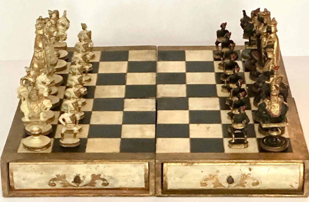 Italian Carved Wood Chess Set