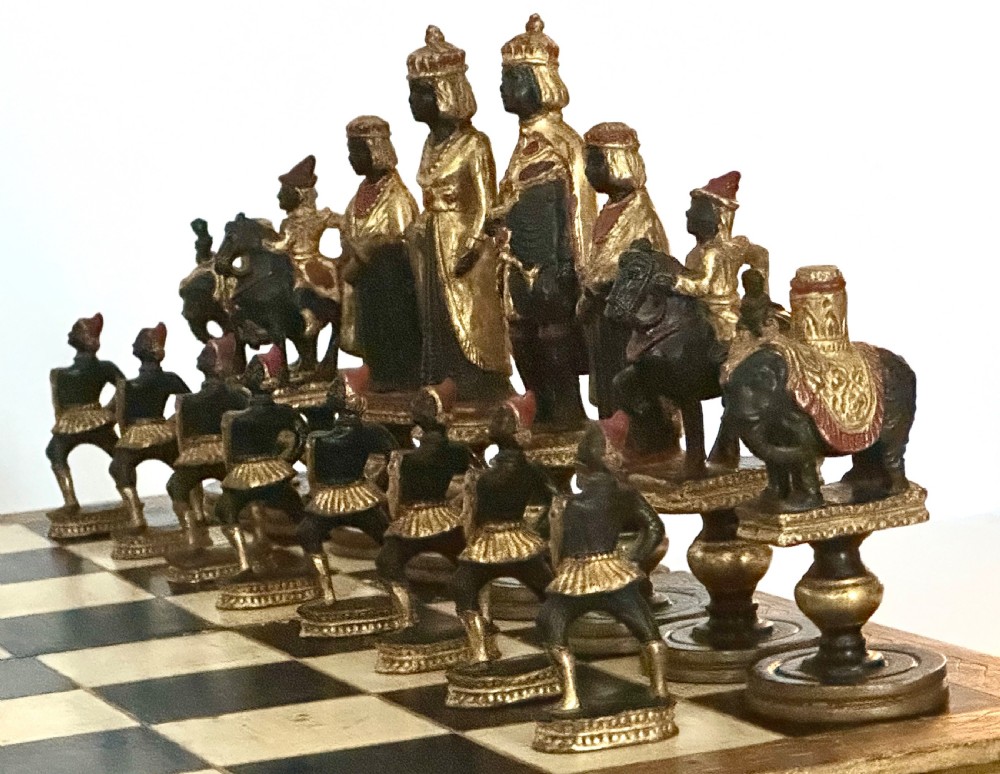Italian Carved Wood Chess Set View II