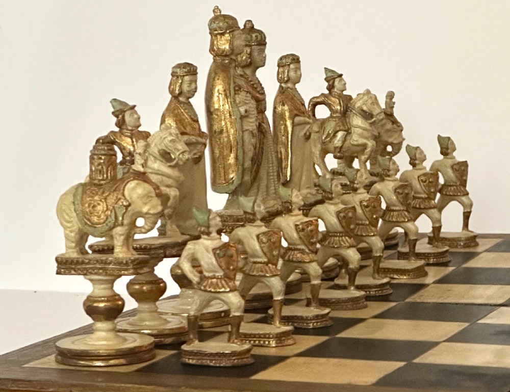 Italian Carved Wood Chess Set View III