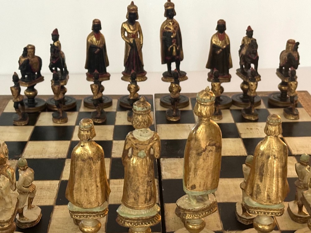 Italian Carved Wood Chess Set View V