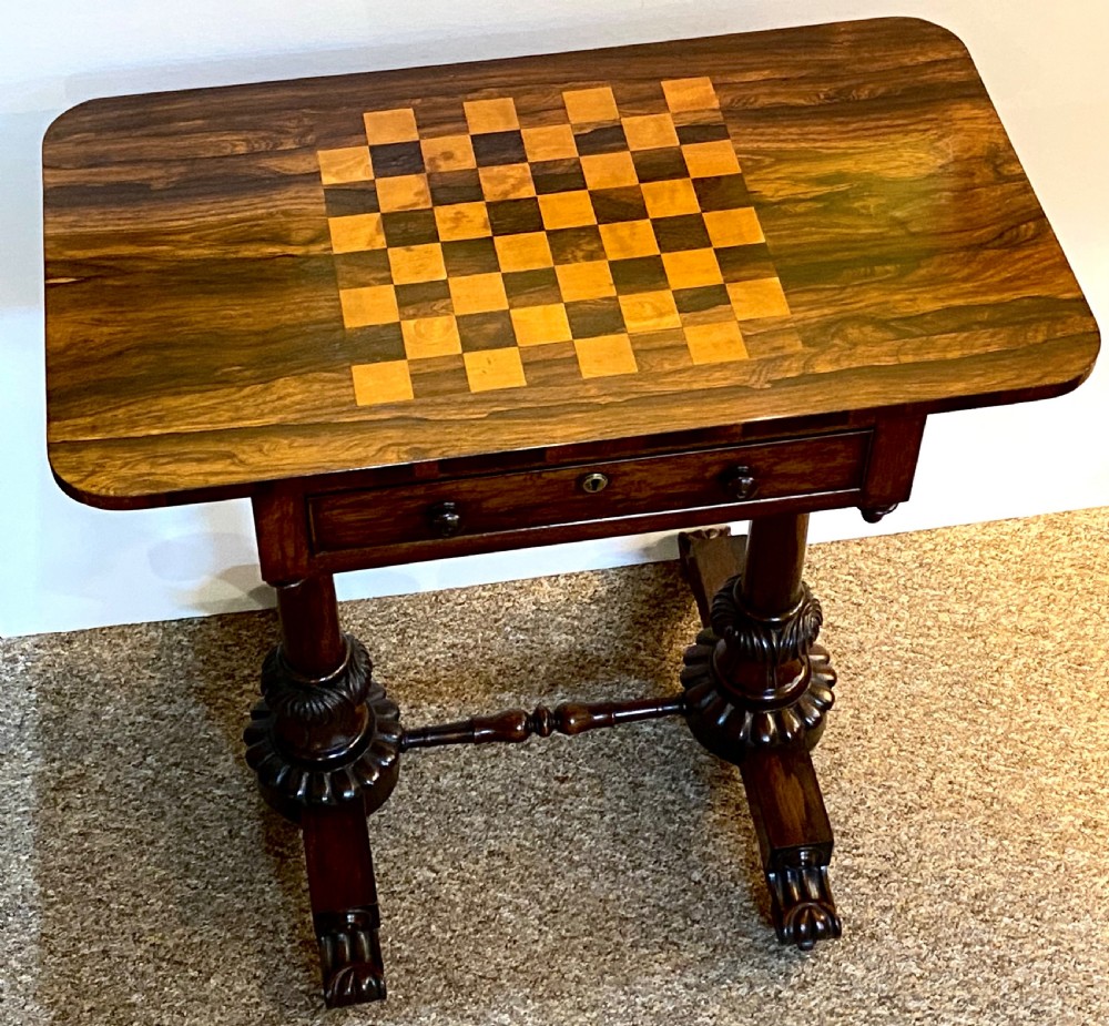 Regency Rosewood and Satinwood Chess table