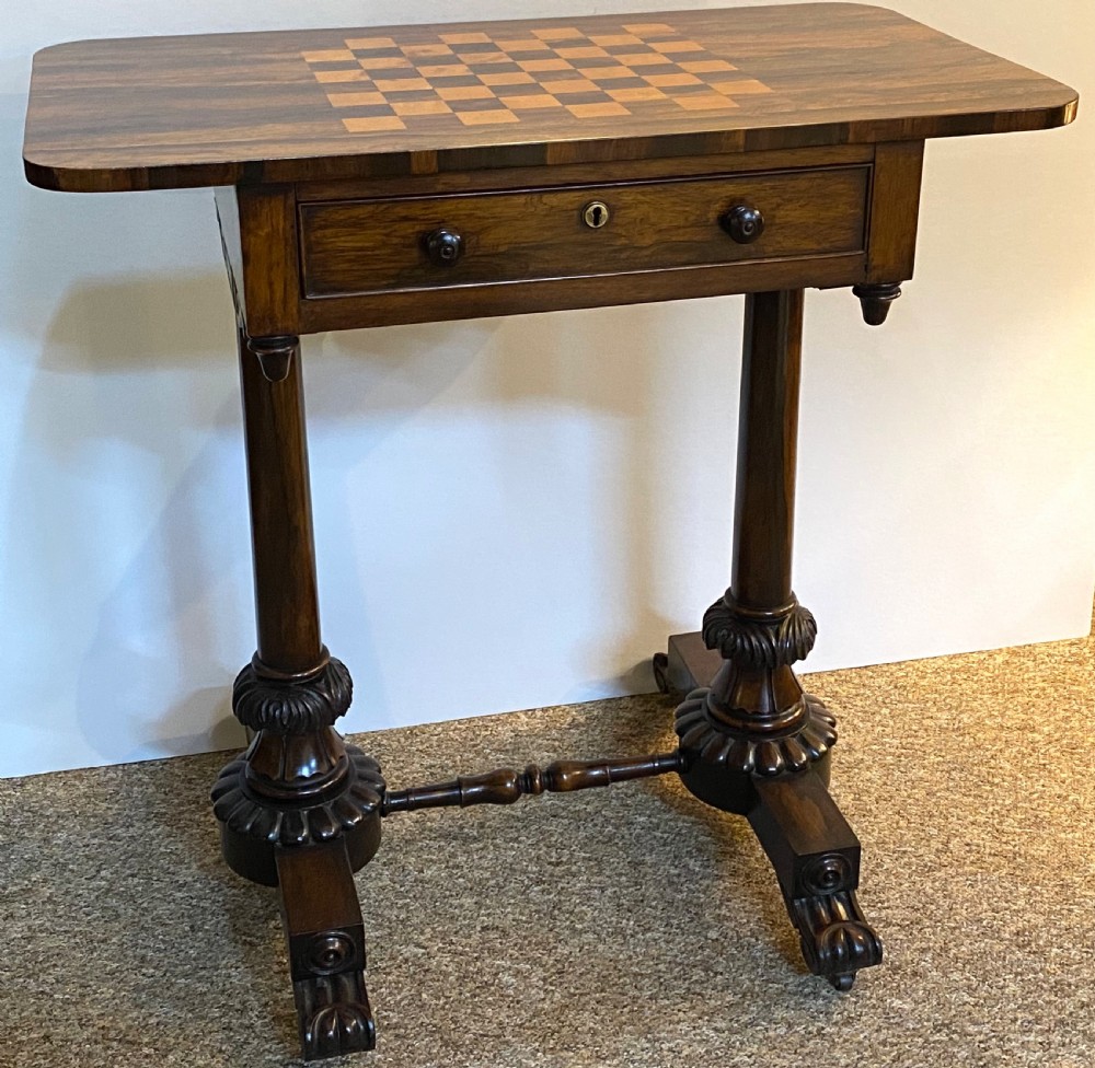Regency Rosewood and Satinwood Chess table View II