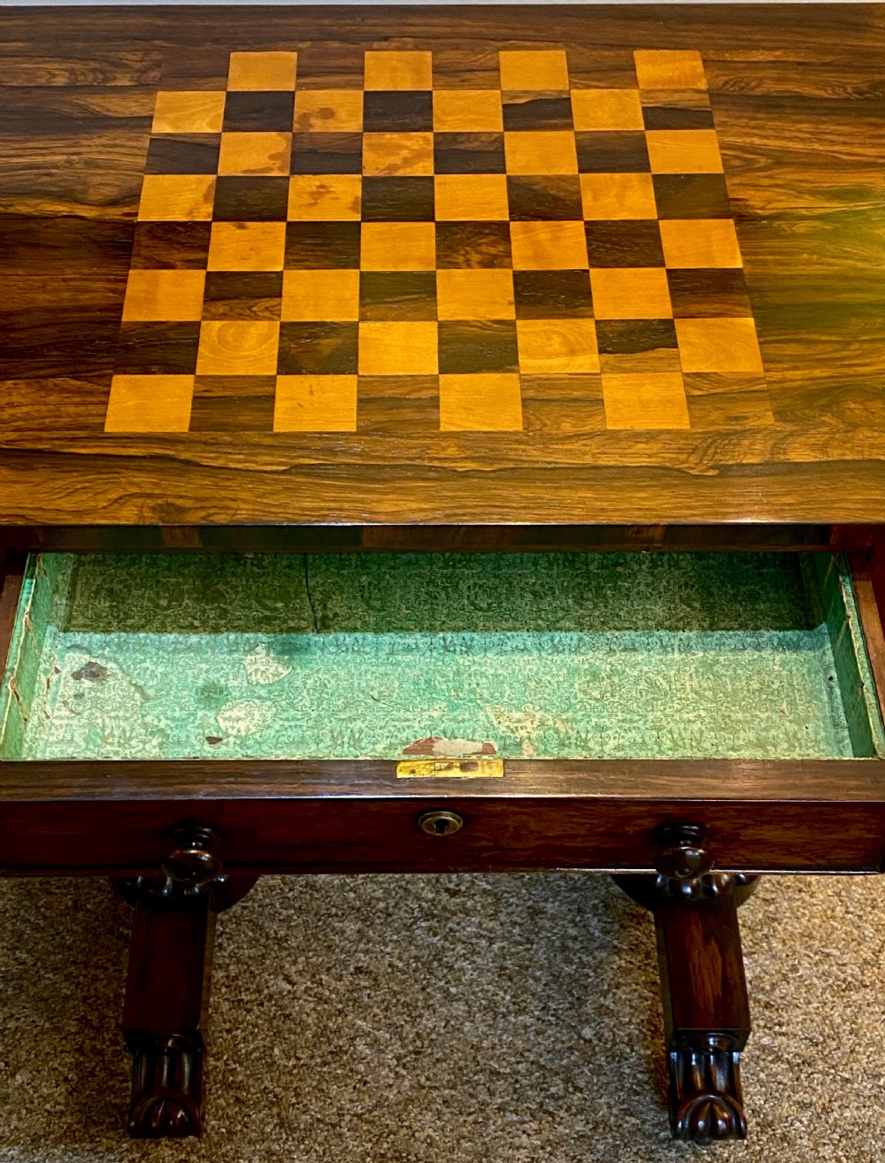 Regency Rosewood and Satinwood Chess table View III