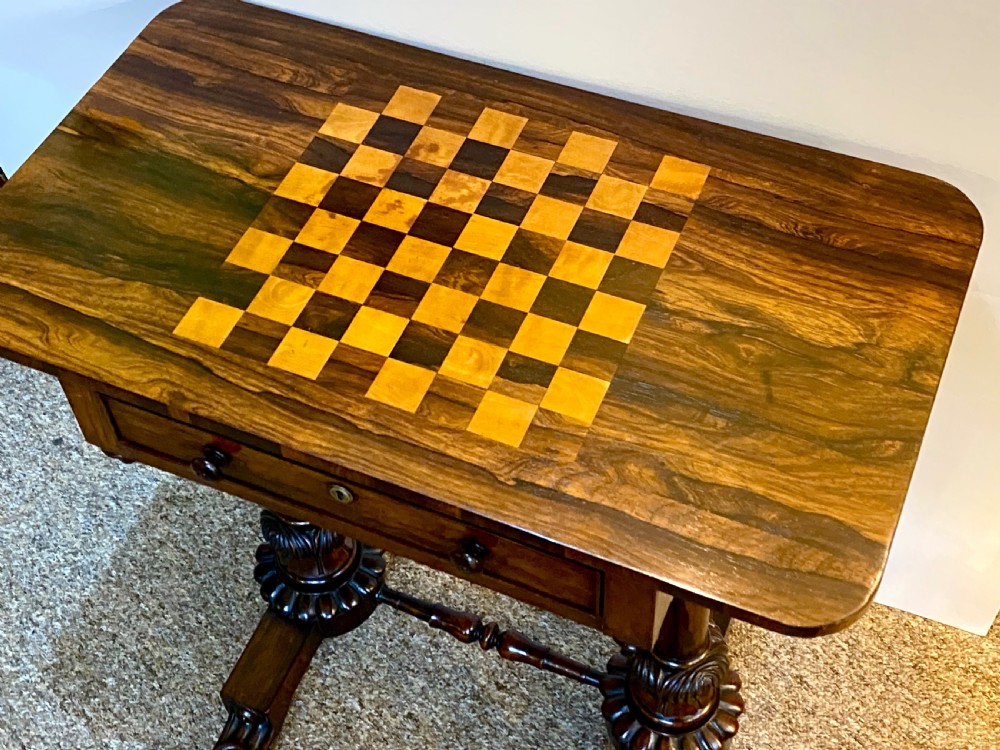 Regency Rosewood and Satinwood Chess table View IV