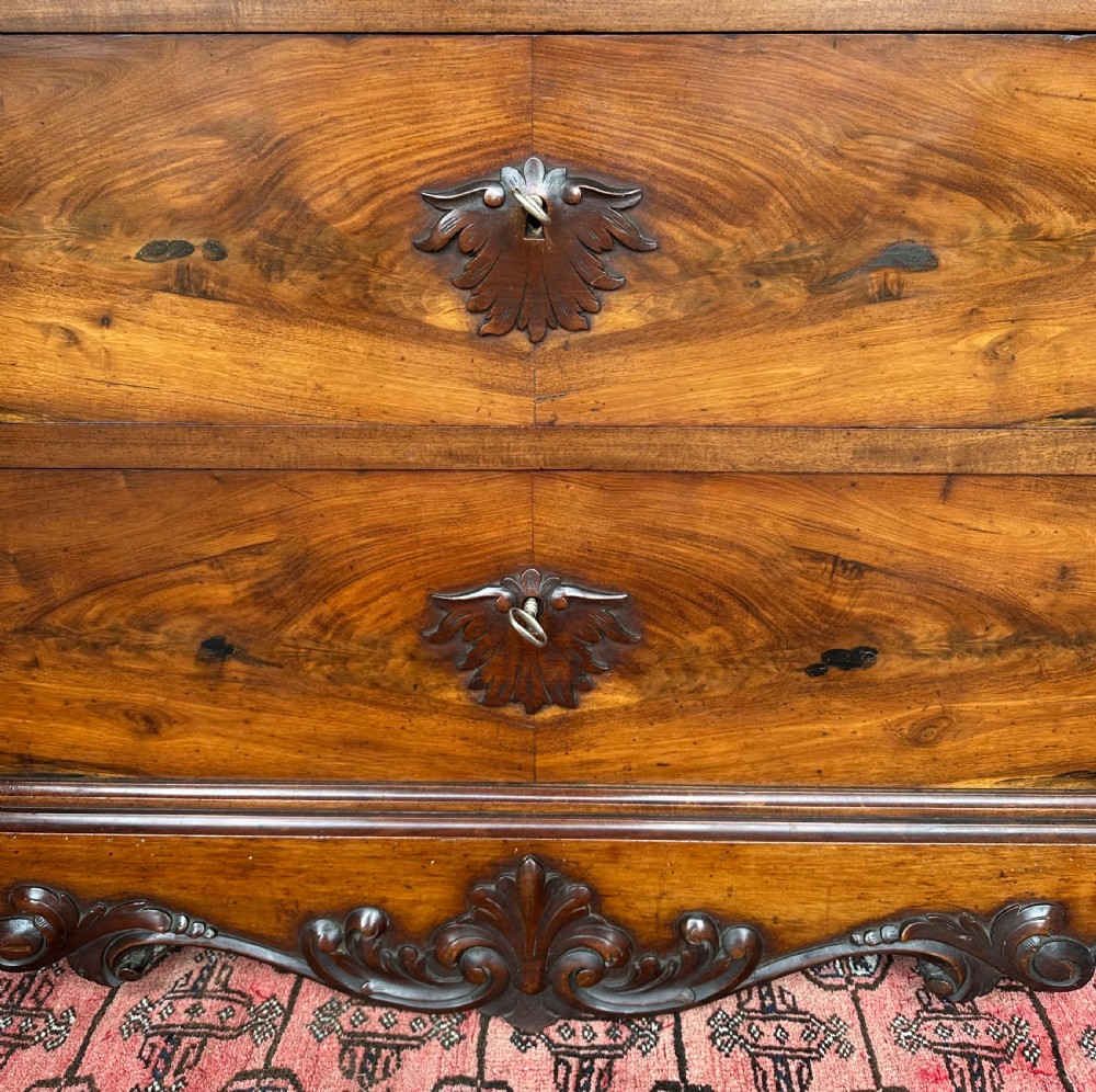 French Walnut Chest of Drawers with Marble Top View V
