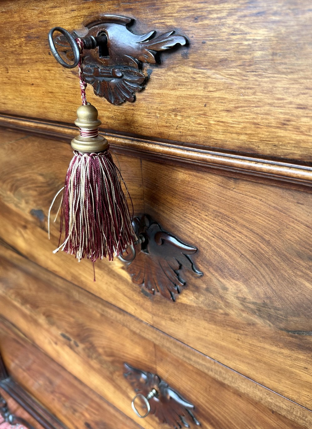 French Walnut Chest of Drawers with Marble Top View VI