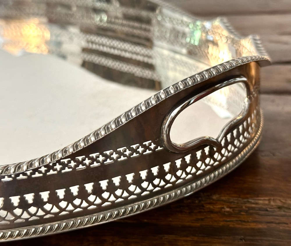 Large Silver Plated Gallery Tray View II