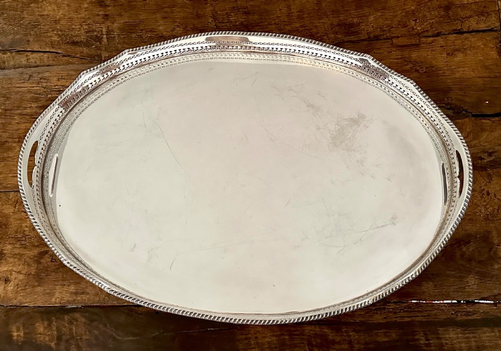Large Silver Plated Gallery Tray View IV