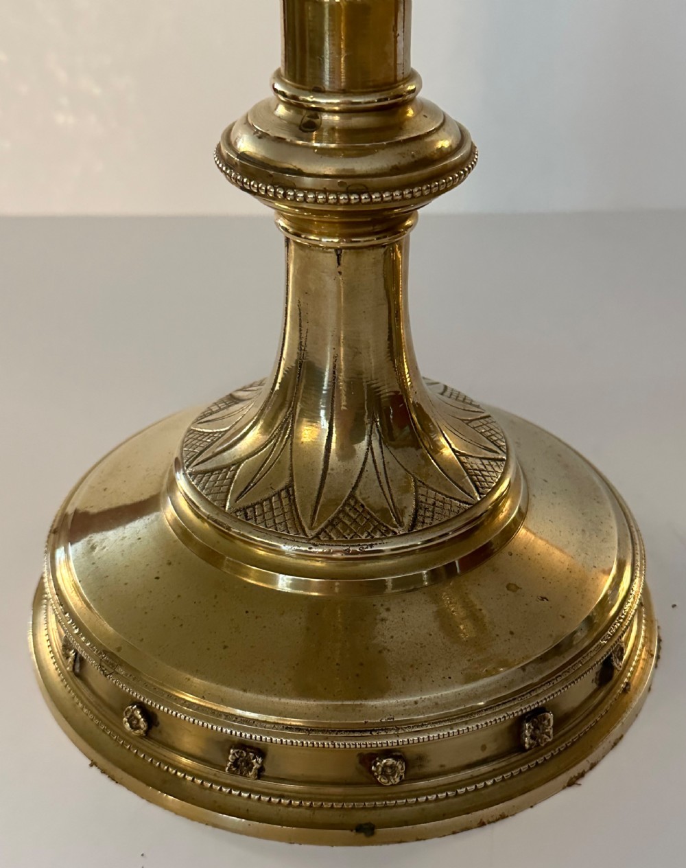 Pair of Brass Ecclesiastical Candlesticks View VI