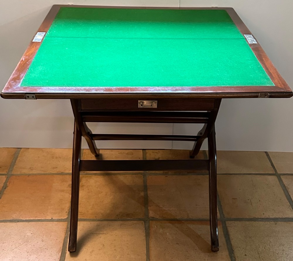 Mahogany Folding Campaign Table View IV