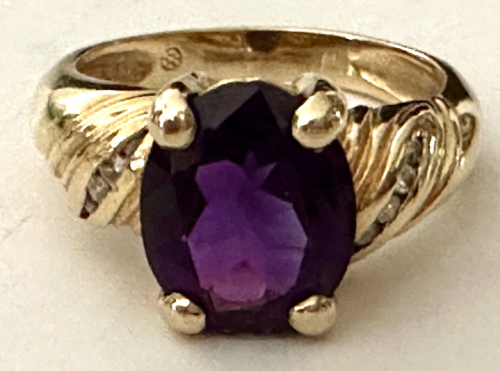 Amethyst and Diamond Ring