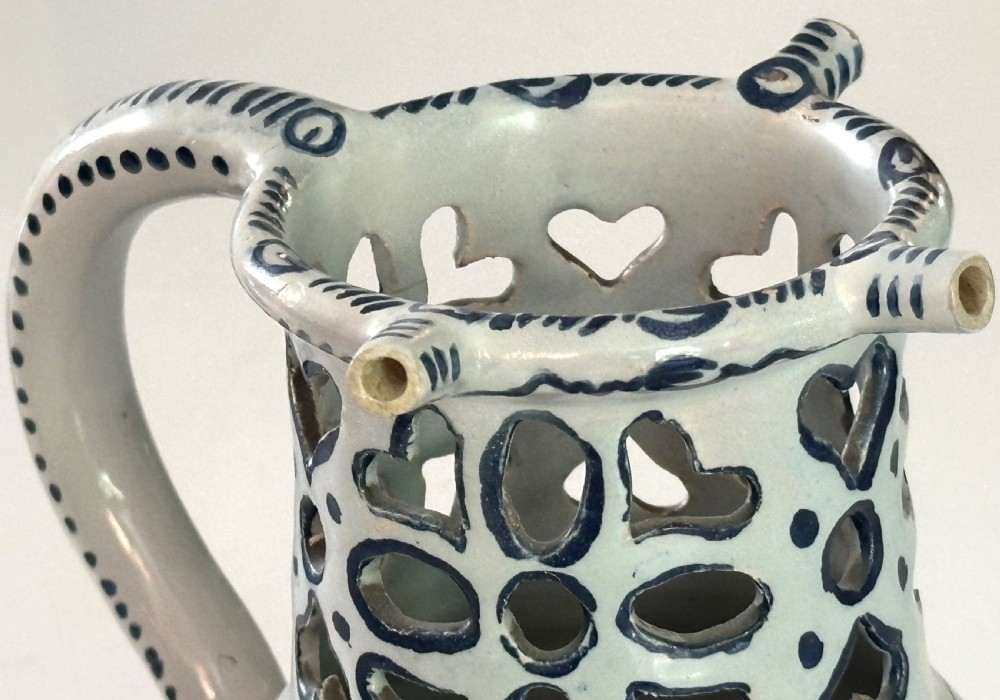  18th Century English Delftware Puzzle Jug. View VII