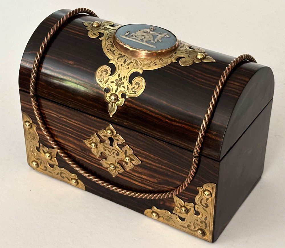 Coromandel Domed Casket with Brass Decoration 